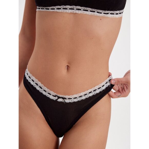 Free People Other - FREE PEOPLE So Sweet Thong / Black